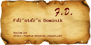 Füstös Dominik névjegykártya
